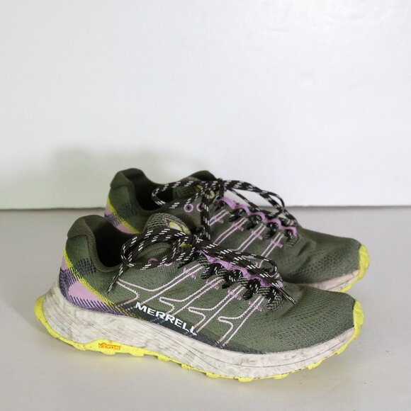 Merrell Moab Flight Hiking Shoes Womens 6 Green Purple Trail Running Float Pro - Picture 1 of 8